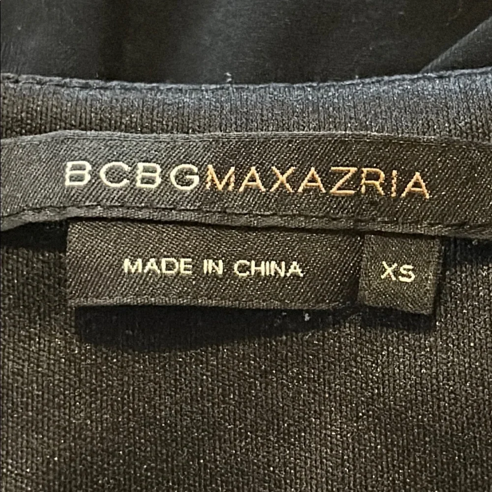 BCBGMaxAzria Black Ruched Dress Cocktail Formal Asymmetric Hem Size XS - Picture 6 of 12
